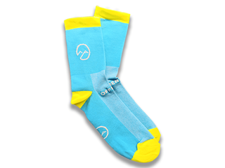 Bedrukte sokken blauw geel